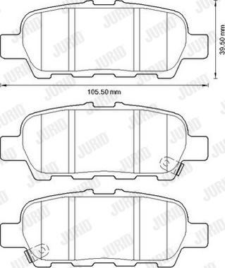 Jurid 572654J - Комплект спирачно феродо, дискови спирачки vvparts.bg