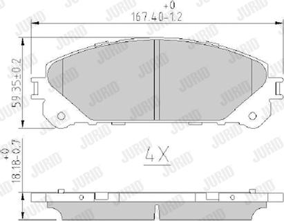 Jurid 572655J - Комплект спирачно феродо, дискови спирачки vvparts.bg