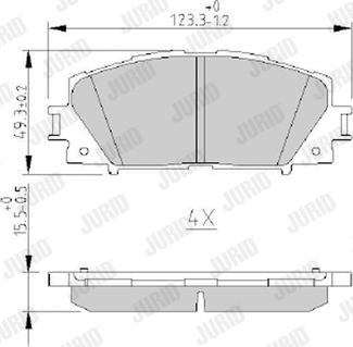 Jurid 572631J - Комплект спирачно феродо, дискови спирачки vvparts.bg