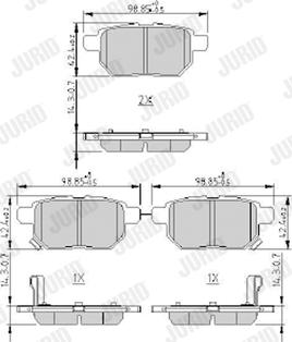 Jurid 572632J - Комплект спирачно феродо, дискови спирачки vvparts.bg