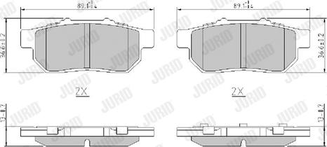 Jurid 572134J - Комплект спирачно феродо, дискови спирачки vvparts.bg