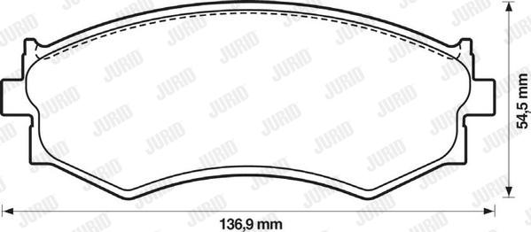 Jurid 572343J - Комплект спирачно феродо, дискови спирачки vvparts.bg