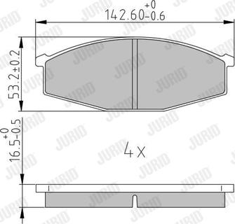 Jurid 572361J - Комплект спирачно феродо, дискови спирачки vvparts.bg