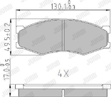 Jurid 572312J - Комплект спирачно феродо, дискови спирачки vvparts.bg