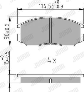 Jurid 572375J - Комплект спирачно феродо, дискови спирачки vvparts.bg