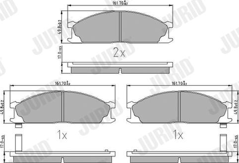 Jurid 572373J - Комплект спирачно феродо, дискови спирачки vvparts.bg