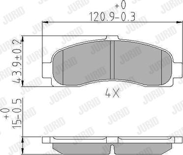 Jurid 572257J - Комплект спирачно феродо, дискови спирачки vvparts.bg