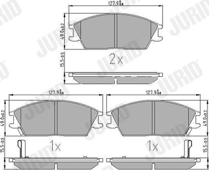 Jurid 572268J - Комплект спирачно феродо, дискови спирачки vvparts.bg