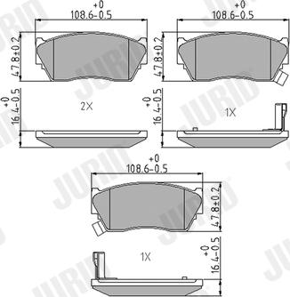 Jurid 572210J - Комплект спирачно феродо, дискови спирачки vvparts.bg