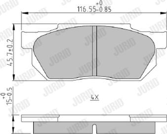 Jurid 572237J - Комплект спирачно феродо, дискови спирачки vvparts.bg