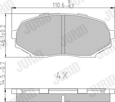 Jurid 572223J - Комплект спирачно феродо, дискови спирачки vvparts.bg