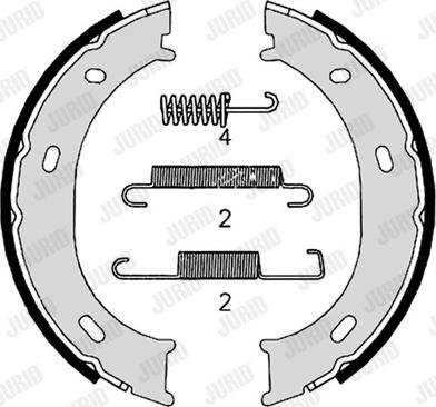 Jurid 362609J - Комплект спирачна челюст, ръчна спирачка vvparts.bg