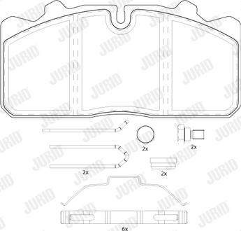 Jurid 2908809560 - Комплект спирачно феродо, дискови спирачки vvparts.bg