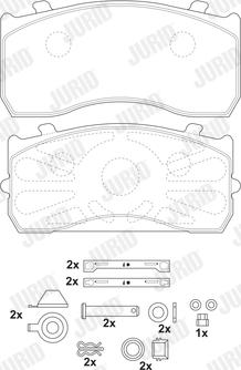 Jurid 2914809560 - Комплект спирачно феродо, дискови спирачки vvparts.bg