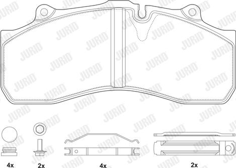 Jurid 2914305390 - Комплект спирачно феродо, дискови спирачки vvparts.bg