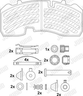 Jurid 2916505390 - Комплект спирачно феродо, дискови спирачки vvparts.bg