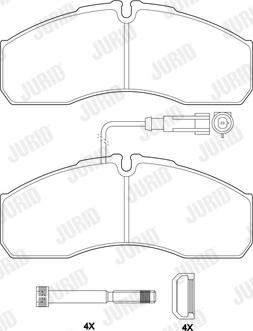 Jurid 2916009562 - Комплект спирачно феродо, дискови спирачки vvparts.bg