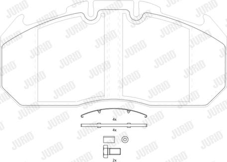 Jurid 2913109560 - Комплект спирачно феродо, дискови спирачки vvparts.bg