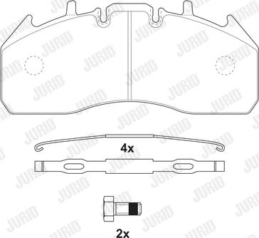 Jurid 2917409560 - Комплект спирачно феродо, дискови спирачки vvparts.bg