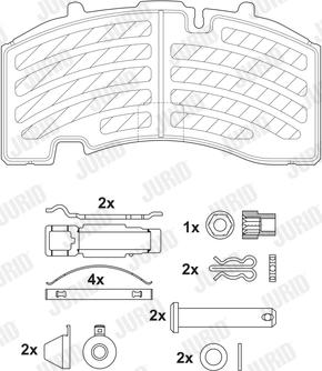 Jurid 2917105390 - Комплект спирачно феродо, дискови спирачки vvparts.bg