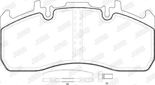 Jurid 2917309560 - Комплект спирачно феродо, дискови спирачки vvparts.bg