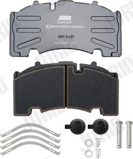 Jurid 2926405390 - Комплект спирачно феродо, дискови спирачки vvparts.bg