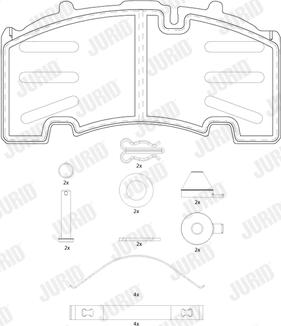 Jurid 2926405390 - Комплект спирачно феродо, дискови спирачки vvparts.bg