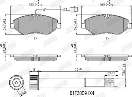 Jurid 2922909561 - Комплект спирачно феродо, дискови спирачки vvparts.bg