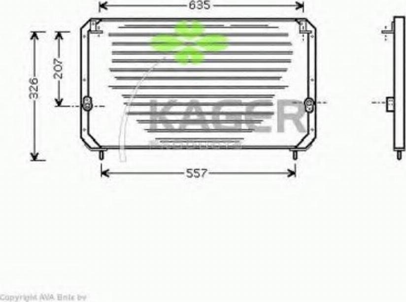 Kager 94-5349 - Кондензатор, климатизация vvparts.bg