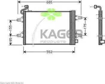 Kager 945336 - Кондензатор, климатизация vvparts.bg