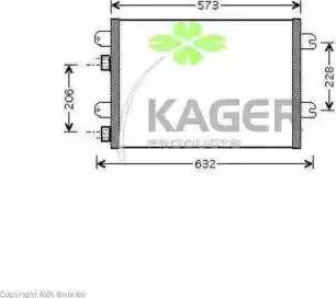 Kager 945329 - Кондензатор, климатизация vvparts.bg