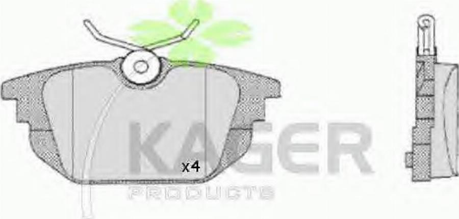 Kager 350475 - Комплект спирачно феродо, дискови спирачки vvparts.bg