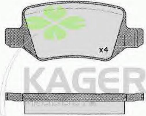 Kager 350526 - Комплект спирачно феродо, дискови спирачки vvparts.bg