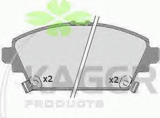 Kager 35-0690 - Комплект спирачно феродо, дискови спирачки vvparts.bg