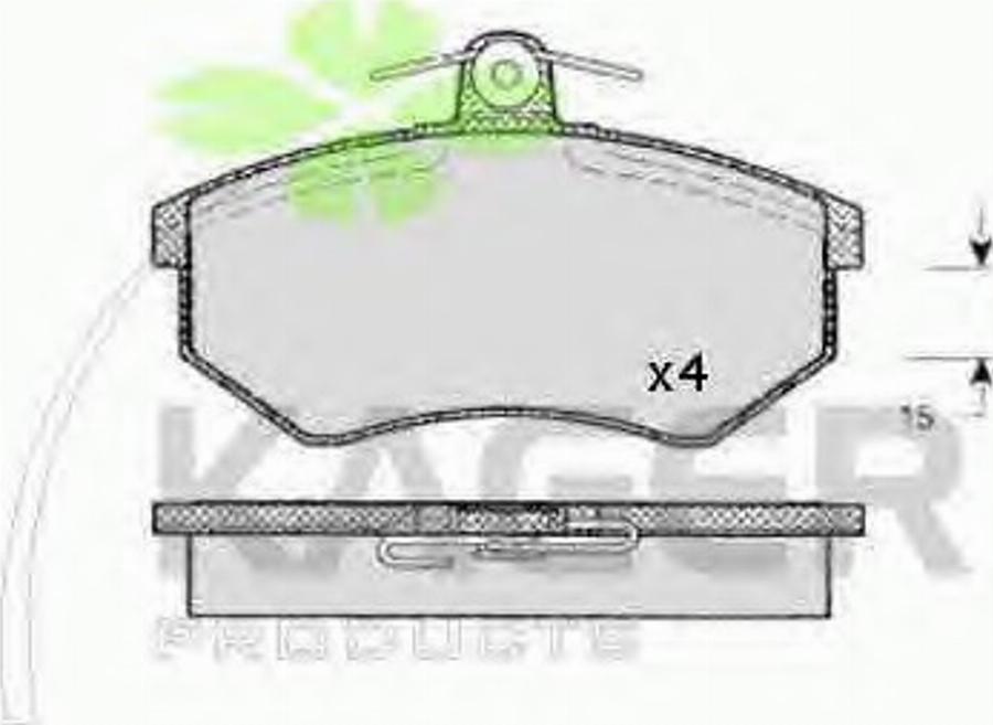 Kager 35-0647 - Комплект спирачно феродо, дискови спирачки vvparts.bg