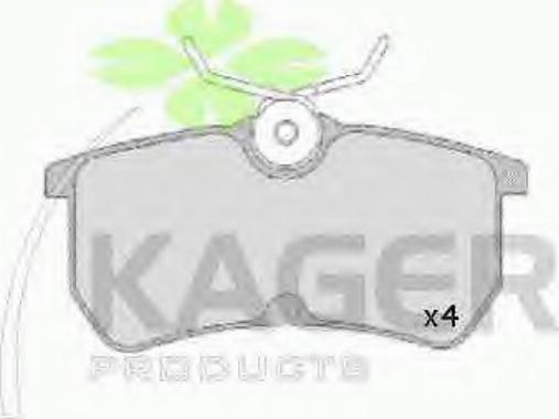 Kager 35-0098 - Комплект спирачно феродо, дискови спирачки vvparts.bg