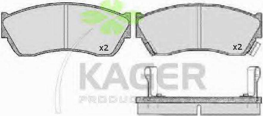 Kager 35-0009 - Комплект спирачно феродо, дискови спирачки vvparts.bg