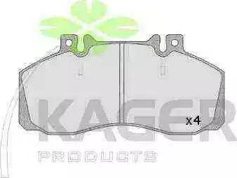Kager 35-0118 - Комплект спирачно феродо, дискови спирачки vvparts.bg