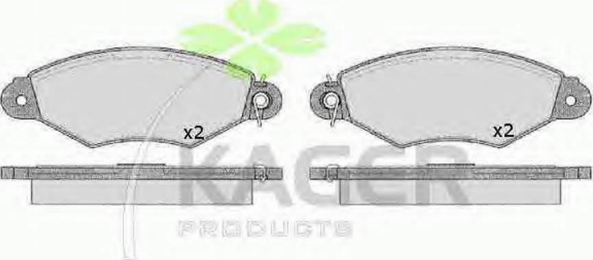 Kager 35-0182 - Комплект спирачно феродо, дискови спирачки vvparts.bg