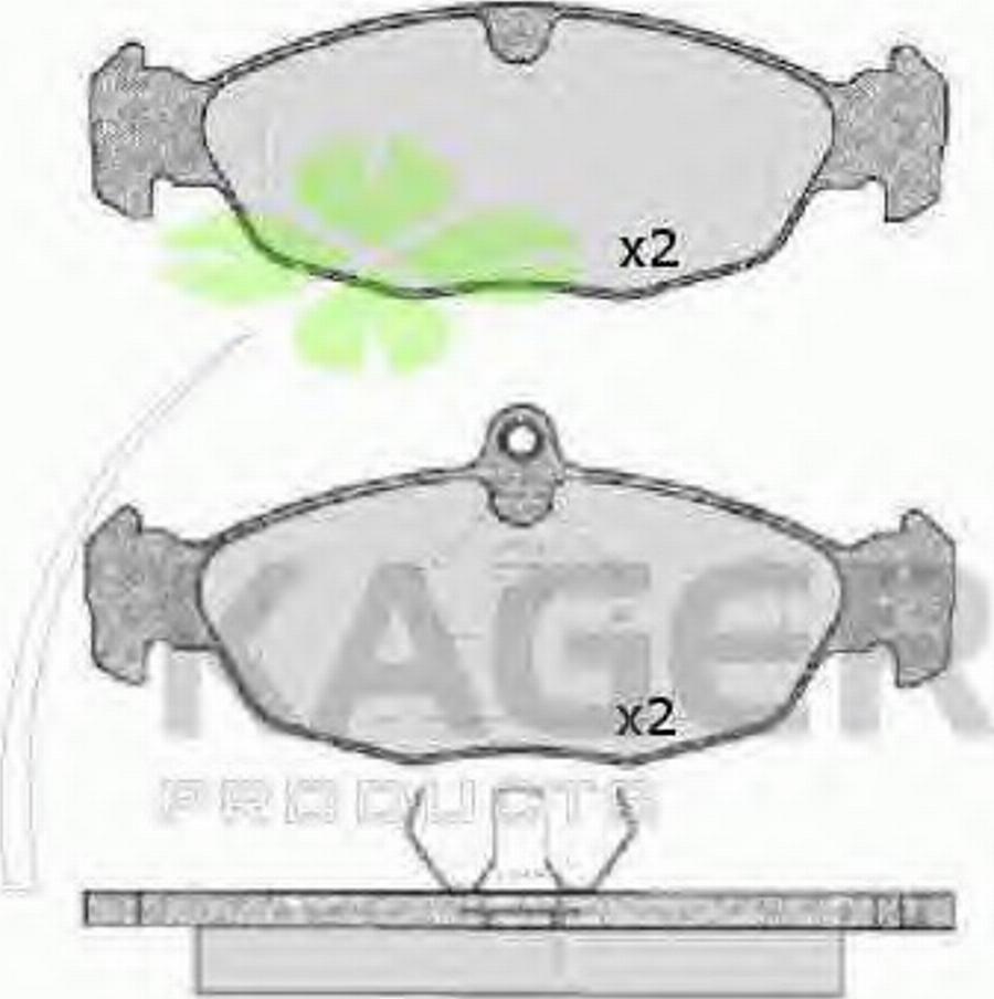 Kager 35-0171 - Комплект спирачно феродо, дискови спирачки vvparts.bg