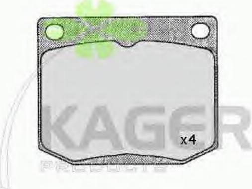 Kager 35-0352 - Комплект спирачно феродо, дискови спирачки vvparts.bg