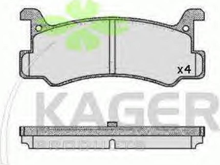 Kager 35-0320 - Комплект спирачно феродо, дискови спирачки vvparts.bg