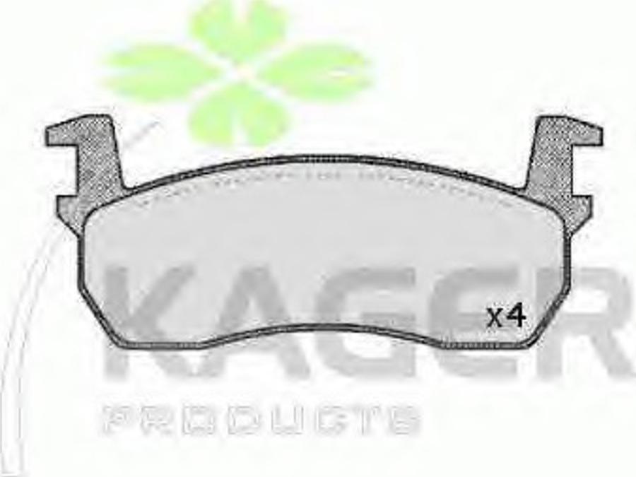 Kager 35-0261 - Комплект спирачно феродо, дискови спирачки vvparts.bg