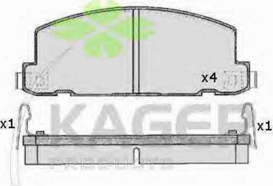 Kager 35-0219 - Комплект спирачно феродо, дискови спирачки vvparts.bg