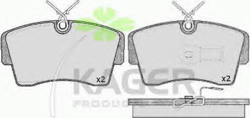 Kager 35-0277 - Комплект спирачно феродо, дискови спирачки vvparts.bg