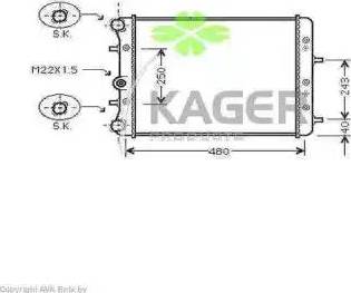 Kager 31-0995 - Радиатор, охлаждане на двигателя vvparts.bg