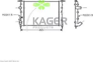 Kager 31-0945 - Радиатор, охлаждане на двигателя vvparts.bg