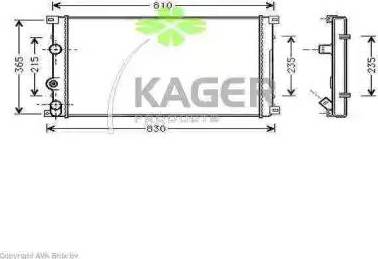 Kager 31-0975 - Радиатор, охлаждане на двигателя vvparts.bg