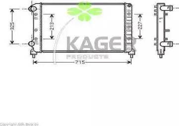 Kager 31-0443 - Радиатор, охлаждане на двигателя vvparts.bg