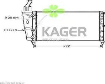 Kager 31-0421 - Радиатор, охлаждане на двигателя vvparts.bg